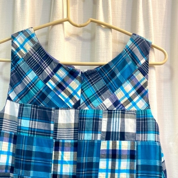 Women’s Talbots Petites Fully Lined Madras Patchwork Sleeveless Dress Size 6p - Picture 4 of 6
